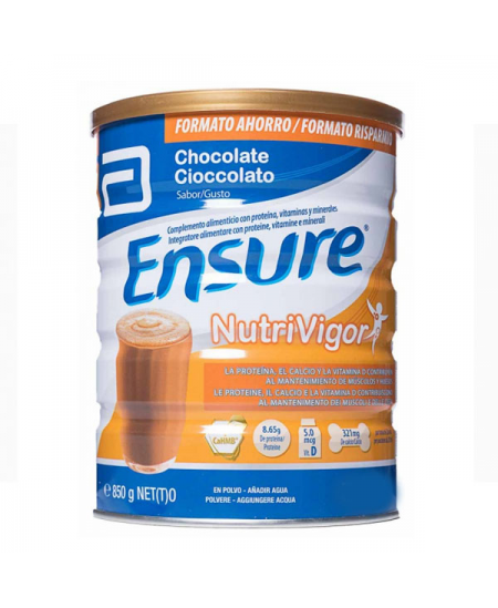 ENSURE NUTRIVIGOR 1 LATA 850 G SABOR CHOCOLATE