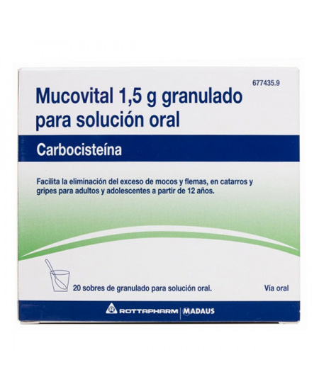 MUCOVITAL 1,5 G 20 SOBRES GRANULADO PARA SOLUCION ORAL